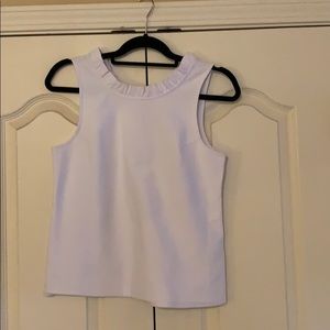 Banana Republic white ruffled neck top